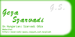 geza szarvadi business card